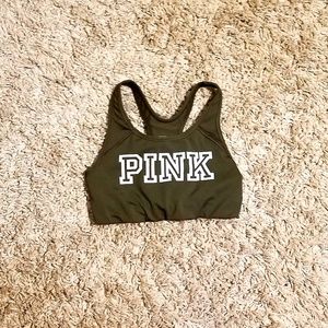 Army Green PINK Sports Bra NWOT